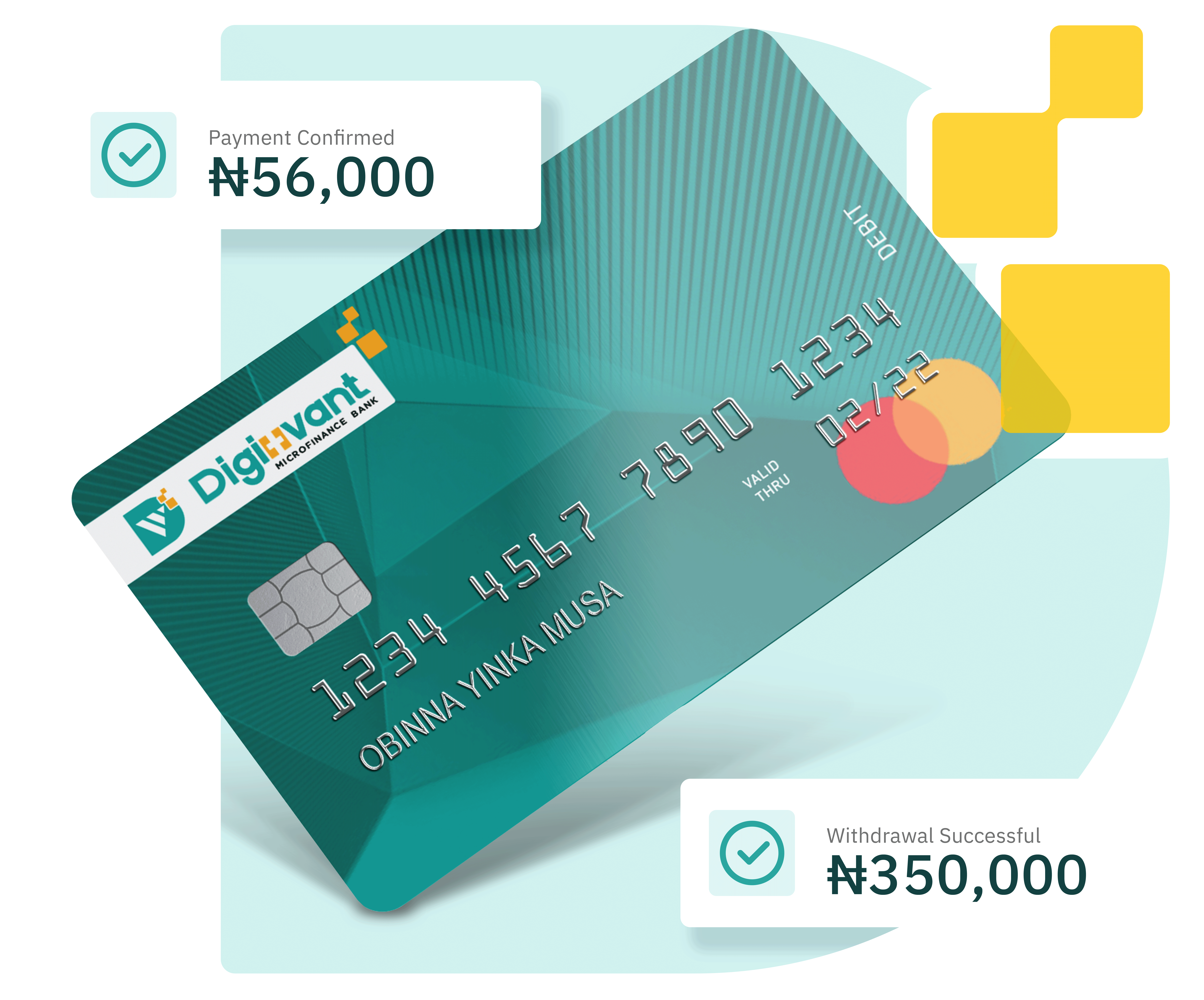 DigitVant virtual card solutions for secure online payments, showing a virtual card on a digital device
